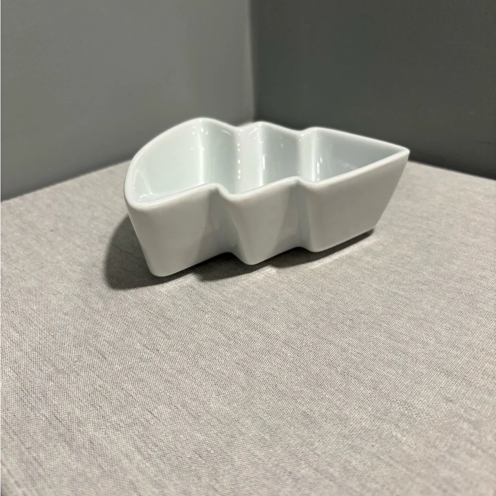 Crate & Barrel White Tree-Shaped Dish